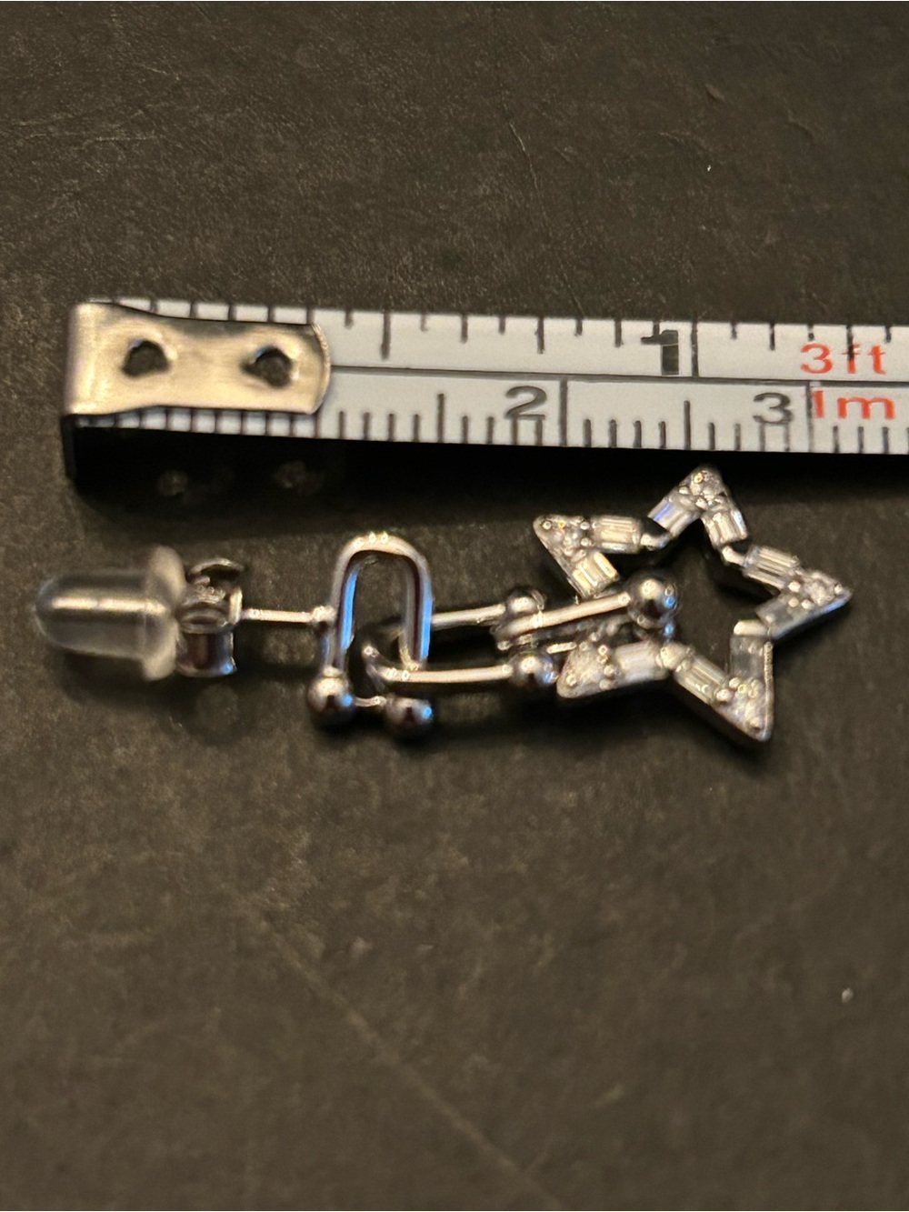 2.00CTW Moissanite 925 Sterling Silver Star ⭐️ Dangle Drop Push Back Earrings - Picture 5 of 11